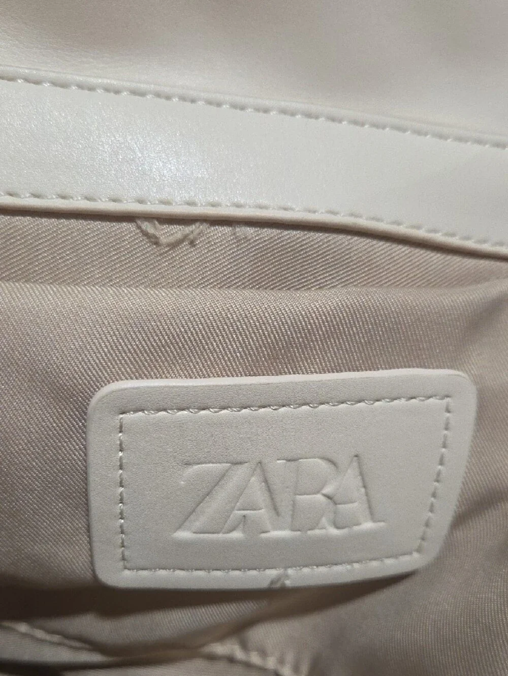 Zara Quilted White Shoulder Bag with Gold Chain